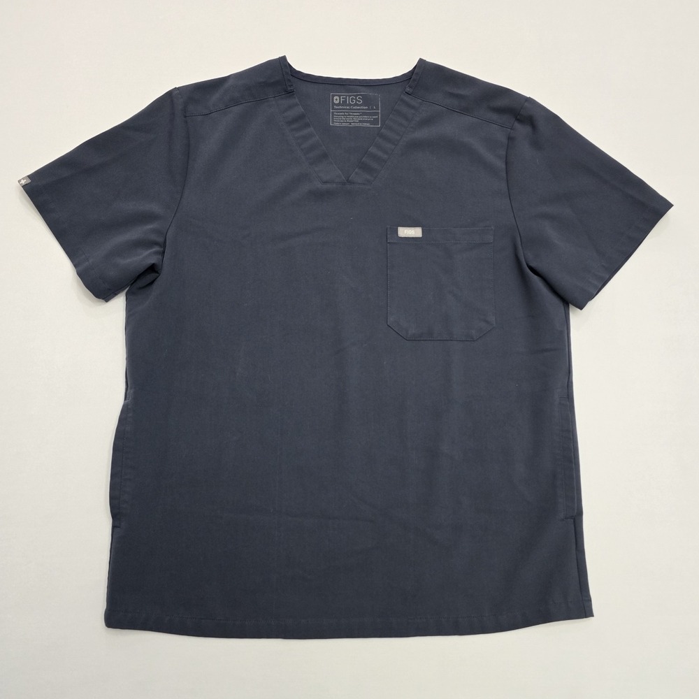 FIGS Mens Chisec Scrub Top Navy Blue 3 Pocket Technical Collection TM3000 L